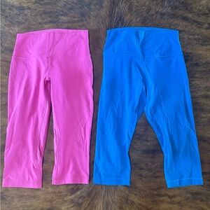 Lululemon Athletica Pink and Blue Leggings 8
